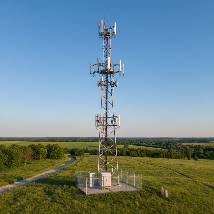 VHF repeater antenna on a hilltop tower